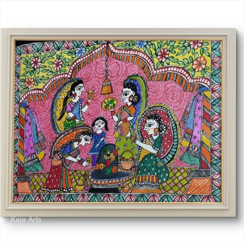 Shivpooja Madhubani Art – Canvas (GI Tagged)