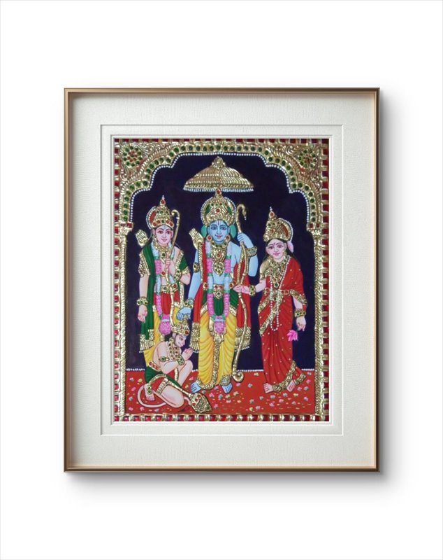 Divine Ram Parivar Tanjore Painting