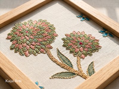 Aari Floral Embroidery Wall Art