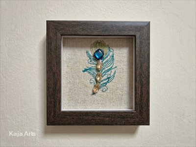 Kundan Peacock Feather Wall Art