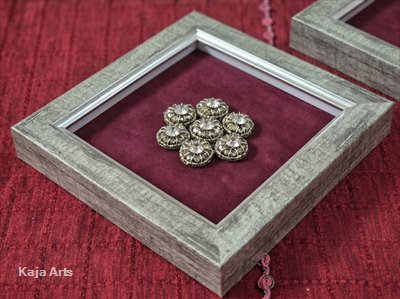 Dabka & Crystal Maroon Silk Coasters 